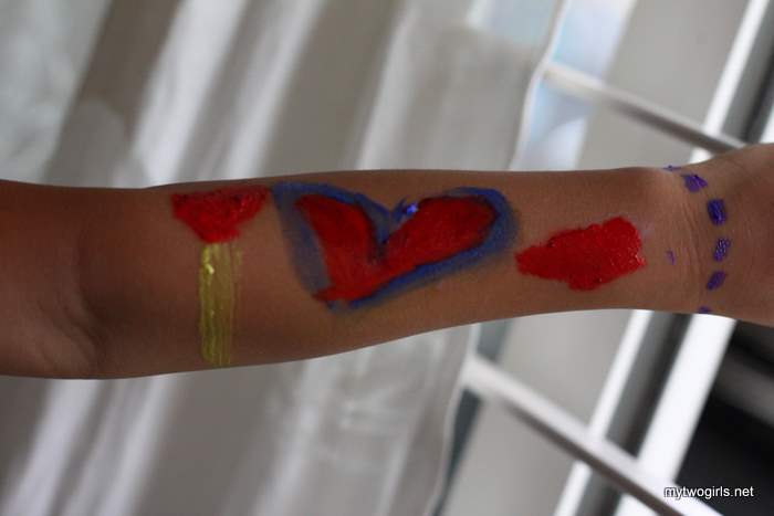 Zara's arm painted by herself